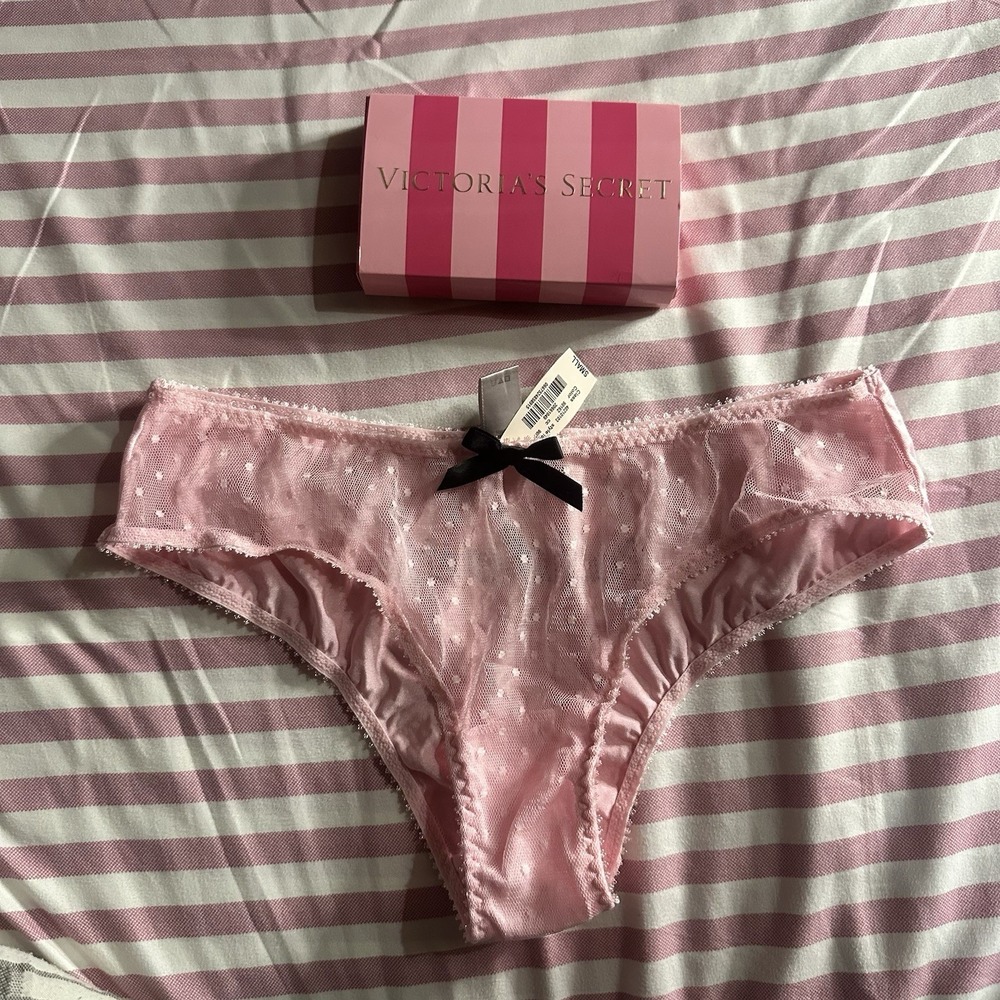 NEW Victoria's Secret Sexy Satin Bachelorette Rhinestone Hiphugger Panty SMALL